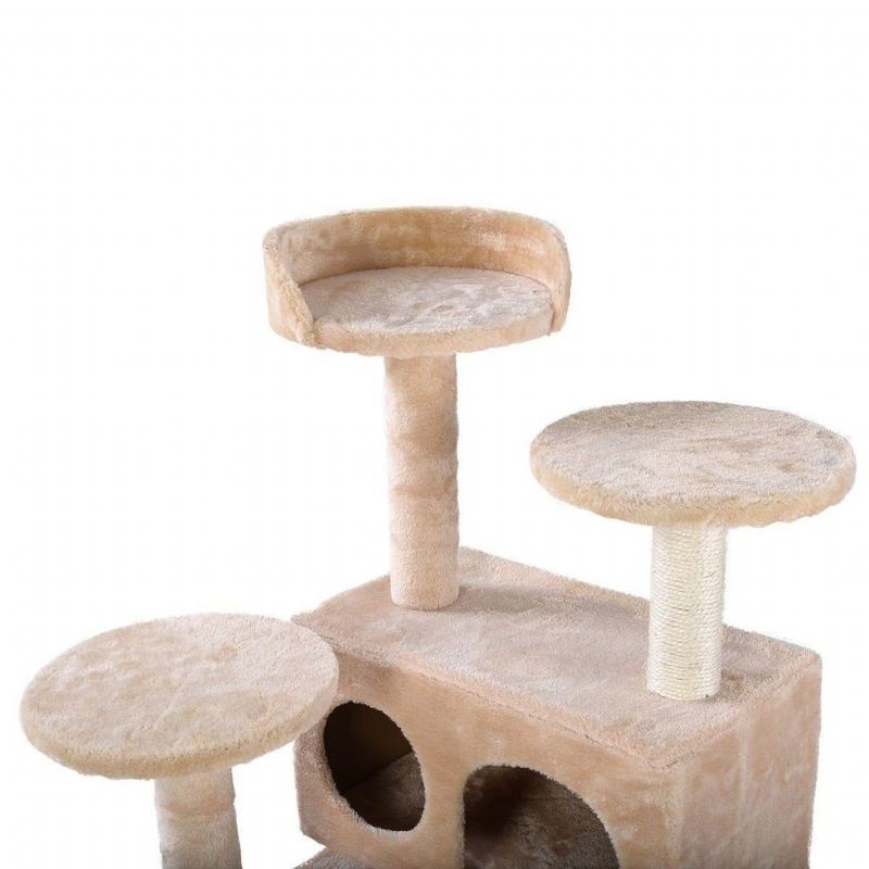 Beige Katt Tree Tower Condo Møbler Skrapepost